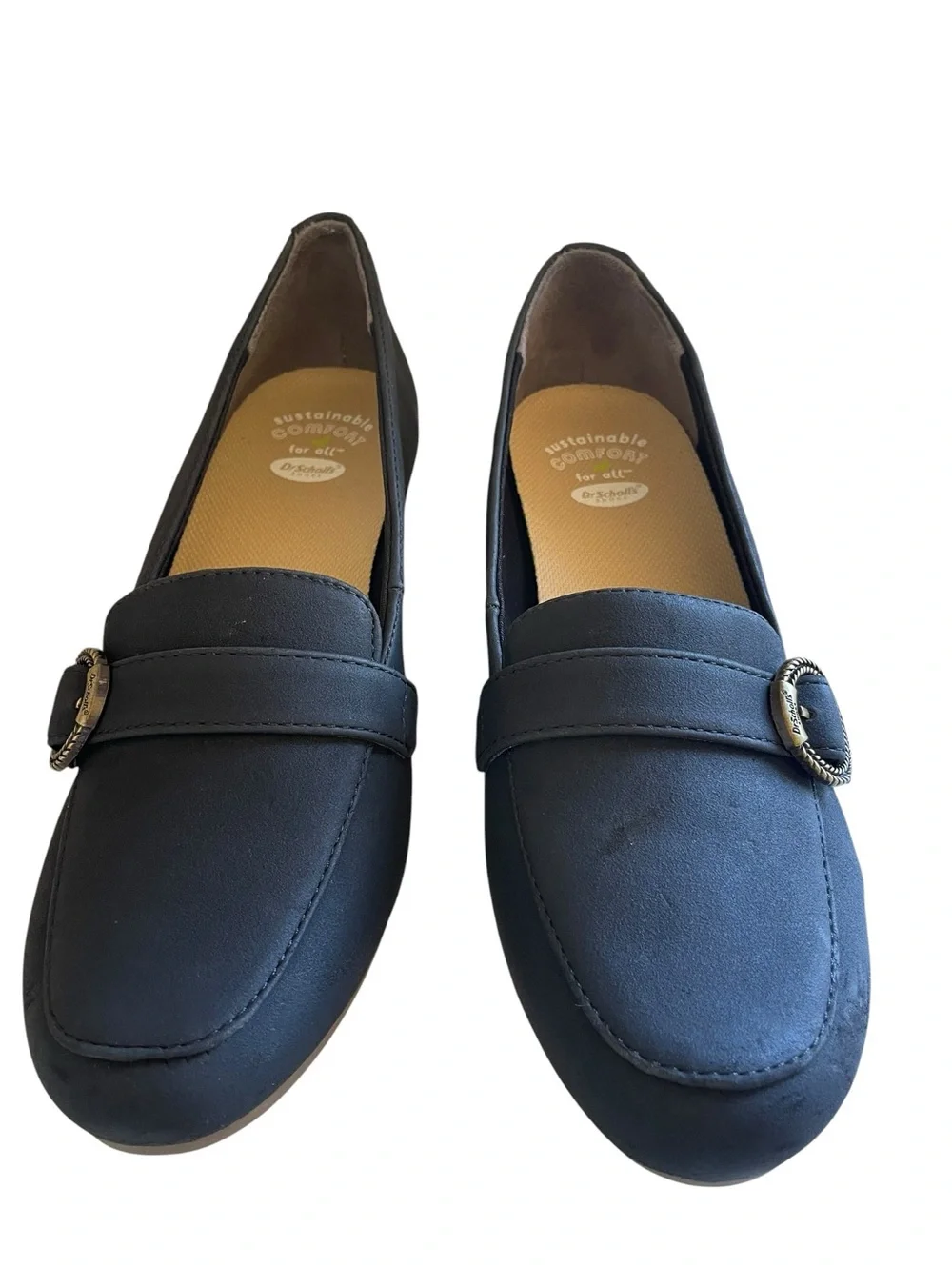 Dr. Scholl's Brooke Black Wedge Loafer with Decorative Ring Accent Size 7 NEW